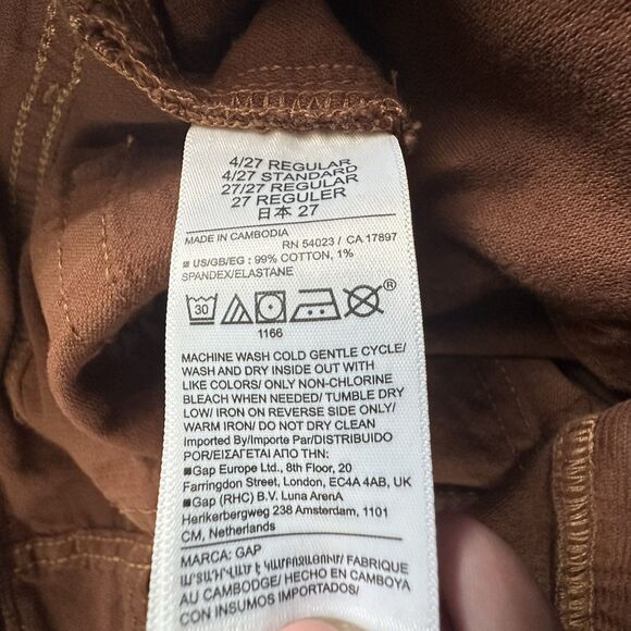 GAP Corduroy Flare Pants Brown 70s Style High Rise Size 27 Womens Retro Wide Leg - Picture 12 of 14